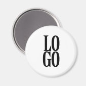 Bedrijf of Business Custom Logo on White Magneet (Voorkant / Achterkant)