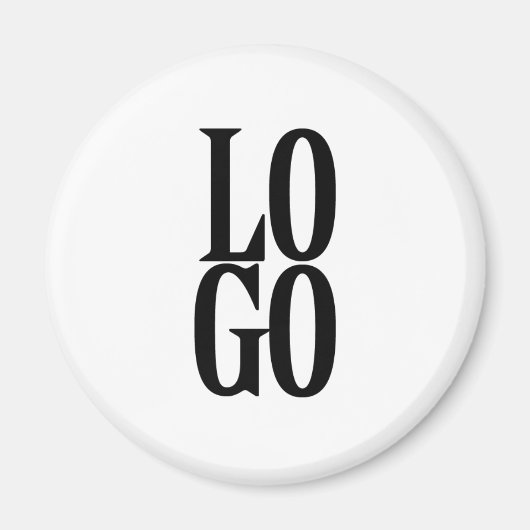 Bedrijf of Business Custom Logo on White Magneet (Voorkant)