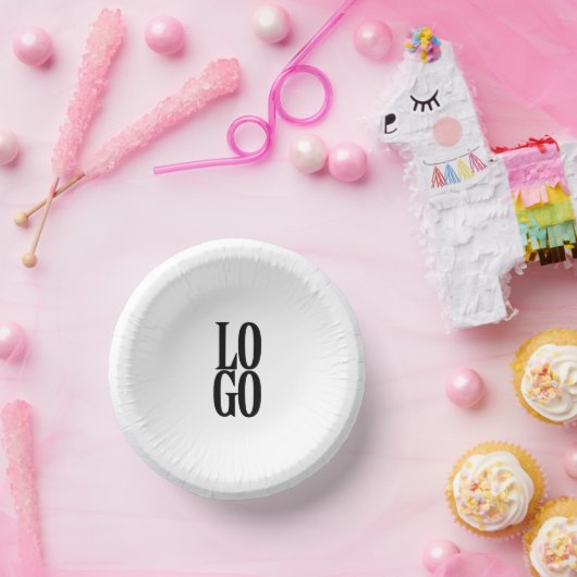 Bedrijf of Business Custom Logo on White Papieren Kommen (Feest)