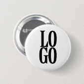 Bedrijf of Business Custom Logo on White Ronde Button 5,7 Cm (Voorkant /achterkant)