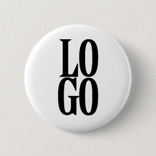 Bedrijf of Business Custom Logo on White Ronde Button 5,7 Cm