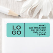 Bedrijf of Business Custom Logo op Aqua Etiket (Insitu)