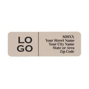 Bedrijf of Business Custom Logo op beige Etiket