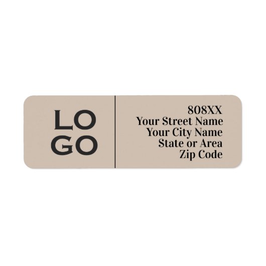 Bedrijf of Business Custom Logo op beige Etiket (Voorkant)