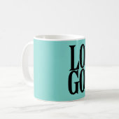 Bedrijf of Business Custom Logo op Blauwgroen Koffiemok (Voorkant links)