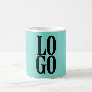 Bedrijf of Business Custom Logo op Blauwgroen Koffiemok