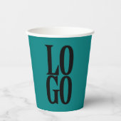 Bedrijf of Business Custom Logo op Blauwgroen Papieren Bekers (Voorkant)