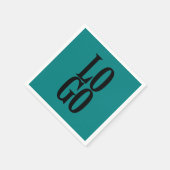 Bedrijf of Business Custom Logo op Blauwgroen Servet (Hoek)