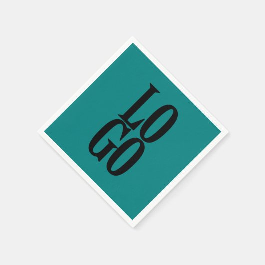 Bedrijf of Business Custom Logo op Blauwgroen Servet (Hoek)