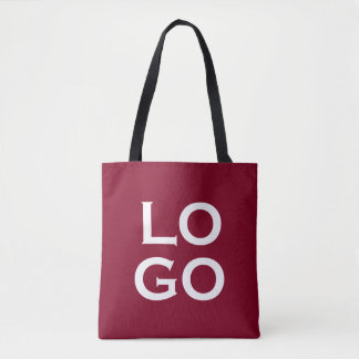 Bedrijf of Business Custom Logo op Bourgogne Tote Bag