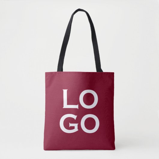 Bedrijf of Business Custom Logo op Bourgogne Tote Bag (Voorkant)