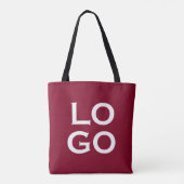 Bedrijf of Business Custom Logo op Bourgogne Tote Bag (Achterkant)