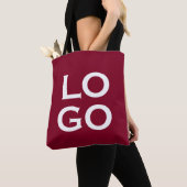Bedrijf of Business Custom Logo op Bourgogne Tote Bag (Dichtbij)