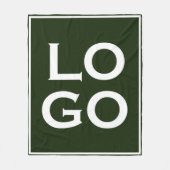 Bedrijf of Business Custom Logo op Forest Green Fleece Deken (Voorkant)