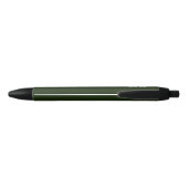 Bedrijf of Business Custom Logo op Forest Green Zwarte Inkt Pen (Achterkant)