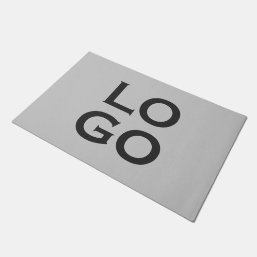 Bedrijf of Business Custom Logo op grijs Deurmat (Schuin)