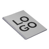 Bedrijf of Business Custom Logo op grijs Notitieboek (Rechterzijde)