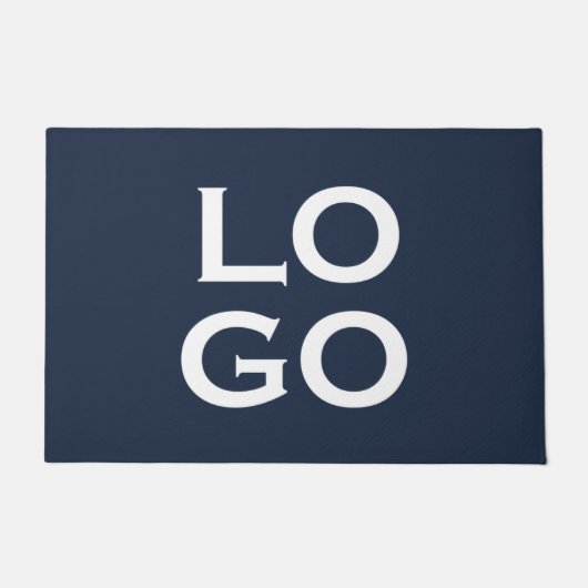 Bedrijf of Business Custom Logo op Navy Blue Deurmat (Voorkant)