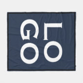 Bedrijf of Business Custom Logo op Navy Blue Fleece Deken (Voorkant (Horizontaal))