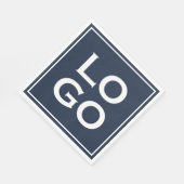 Bedrijf of Business Custom Logo op Navy Blue Servet (Hoek)