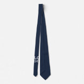 Bedrijf of Business Custom Logo op Navy Blue Stropdas (Achterkant)