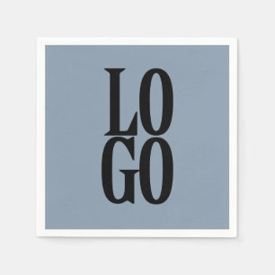 Bedrijf of Business Custom Logo op robuust blauw Servet