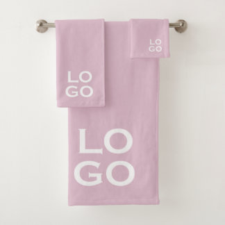 Bedrijf of Business Custom Logo op roze Bad Handdoek