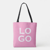 Bedrijf of Business Custom Logo op roze Tote Bag (Achterkant)