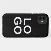 Bedrijf of Business Custom Logo op zwart Case-Mate iPhone Case (Achterkant (horizontaal))