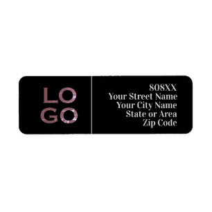 Bedrijf of Business Custom Logo op zwart Etiket