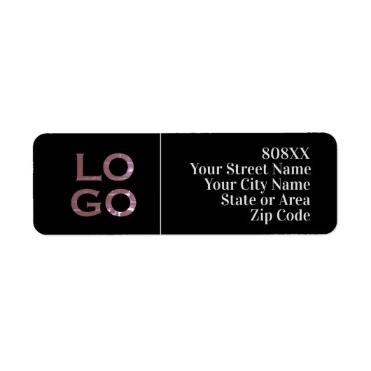 Bedrijf of Business Custom Logo op zwart Etiket (Voorkant)