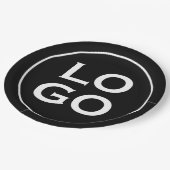 Bedrijf of Business Custom Logo op zwart Papieren Bordje (Gekanteld)