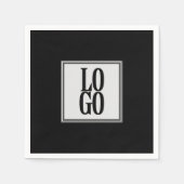 Bedrijf of Business Custom Logo op zwart Servet (Voorkant)