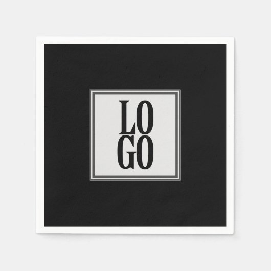 Bedrijf of Business Custom Logo op zwart Servet (Voorkant)