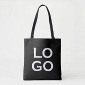 Bedrijf of Business Custom Logo op zwart Tote Bag (Voorkant)