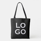 Bedrijf of Business Custom Logo op zwart Tote Bag (Achterkant)