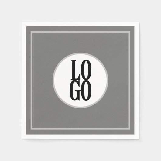 Bedrijf of zakelijke Logo met Circle Lijst op grij Servet (Voorkant)