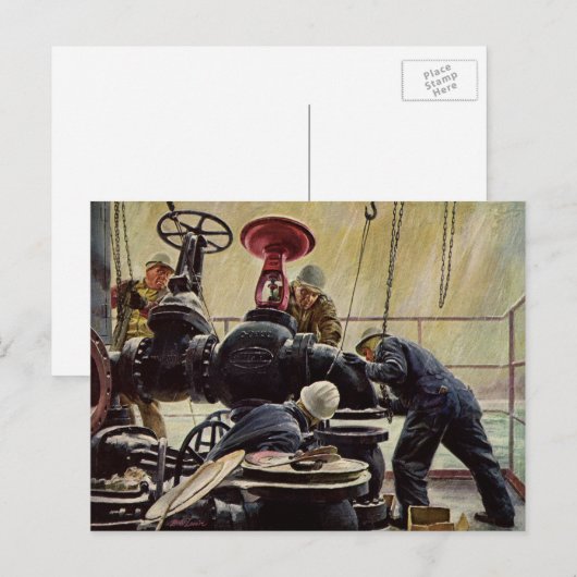  Bedrijf, Olieplatform op de Oceaan Briefkaart (Voorkant / Achterkant)