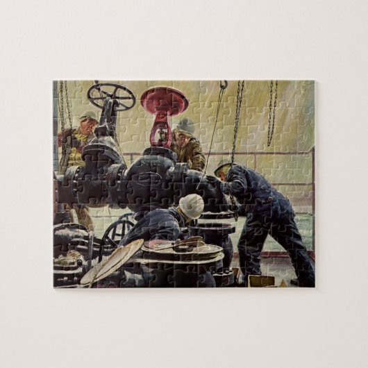  Bedrijf, Olieplatform op de Oceaan Legpuzzel (Horizontaal)