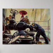  Bedrijf, Olieplatform op de Oceaan Poster (Voorkant)