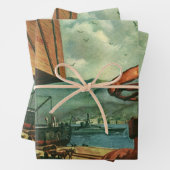  bedrijf, olietanker schip met dokwerker inpakpapier vel (In situ)