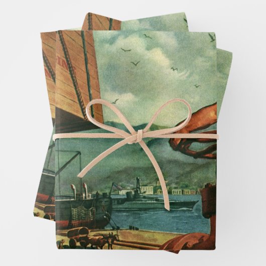  bedrijf, olietanker schip met dokwerker inpakpapier vel (In situ)