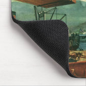 bedrijf, olietanker schip met dokwerker muismat (Hoek)