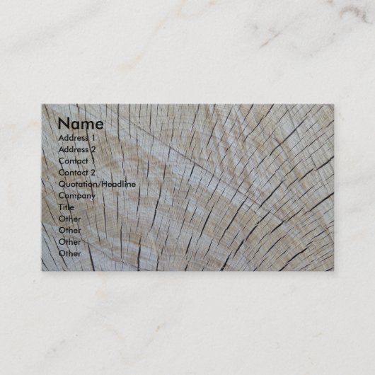 Bedrijf op onafgewerkt hout - kwartersawn visitekaartje (Voorkant)