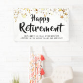 Bedrijf Pensioen Party Gold Stars Spandoek (Insitu)