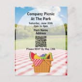 Bedrijf Picnic Park QR Code Basket Uitnodiging Briefkaart (Voorkant)