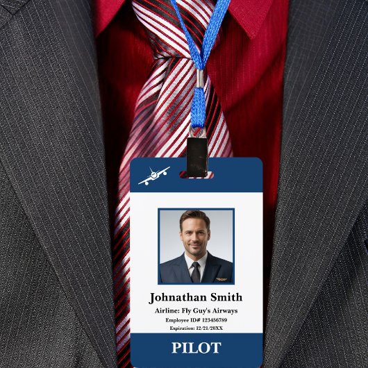 Bedrijf Professional Photo ID Security Pilot Badge