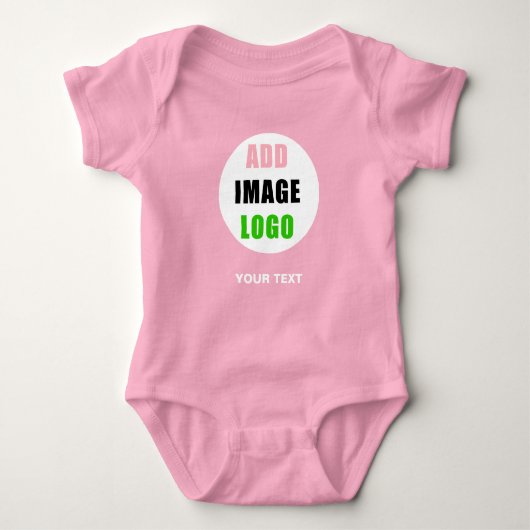 Bedrijf Professioneel bewerkbaar Bedrijf Logo Roze Romper (Voorkant)