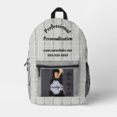 Bedrijf Promotie Logo of QR Code Stone Pattern Bedrukte Rugzak (Voorkant)