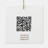 Bedrijf QR Code Foto Merry Christmas Giveaway Keramisch Ornament (Achterkant)